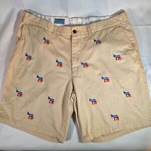 Castaway Nantucket Island Khaki Shorts Embroidered Democratic Donkey Mens 40